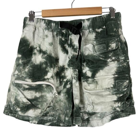 Without Walls Shorts Mens Medium Green White Tie Dye Elastic Waist Retro - Picture 1 of 13